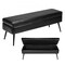 PU Leather Storage Bench with Iron Legs, Soft-Close Lid and Hidden Compartment